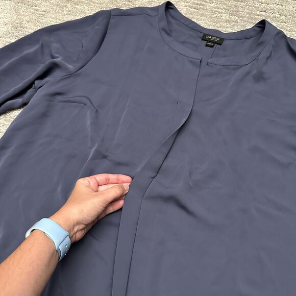J Jill Wearever Collection Shirt Womens 2X Blue Blouse Capsule Career Plus Size - Picture 3 of 9
